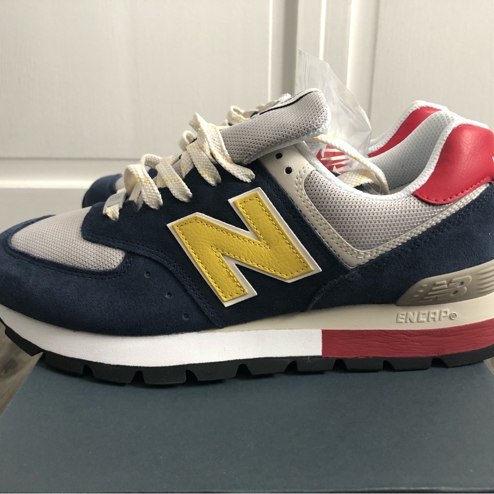 NEW with box, New Balance men’s 574 sneaker, size 9.5